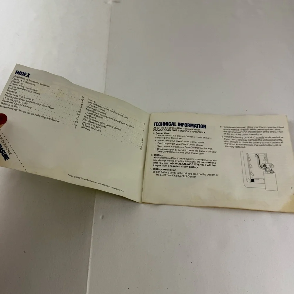 Vintage Lost Treasure Board Game Instruction Manual Booklet ONLY.
